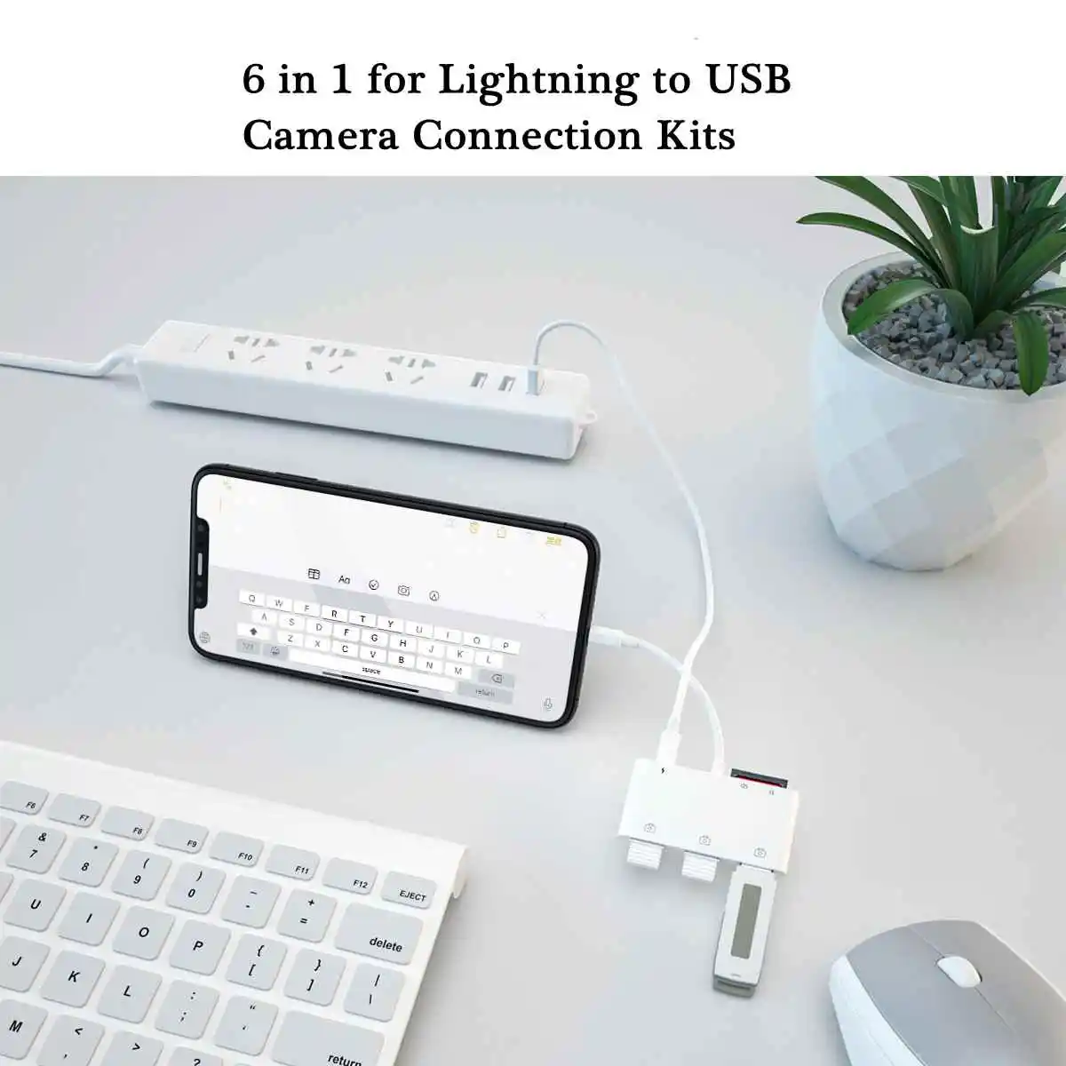 Адаптер для камеры Sindvor OTG USB 6 в 1 lightning micro SD TF card reader комплект iphone ipad apple ios 13