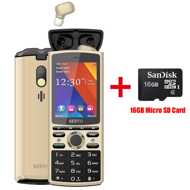 Gold Add 16GB card Внешний аккумулятор 6000 мАч, Bluetooth, музыкальные наушники, мобильный телефон, 2,8 дюймов, gsm, кнопочный недорогой, Две сим-карты, разблокировка, русская клавиатура, мобильный телефон - Цвет: Gold Add 16GB card