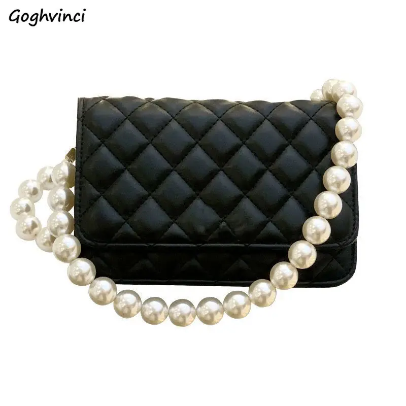 

Сумки через плечо с ромбовидной сеткой, Женская мини-сумка на цепочке с жемчугом, ранец, Шикарный чехол, женские сумки, элегантный кошелек, п...