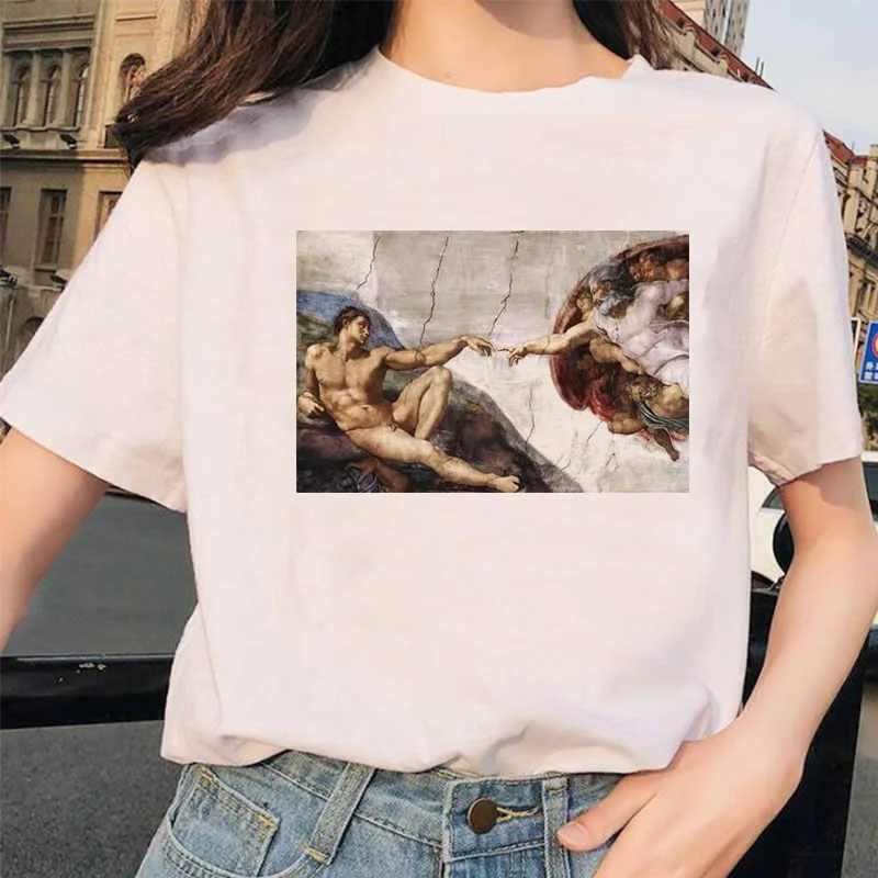 Новинка, футболка микеланжело, Ulzzang Hands Femme, винтажная женская футболка Харадзюку, 90 s, эстетическая, женская, эстетическая, гранж, графическая футболка