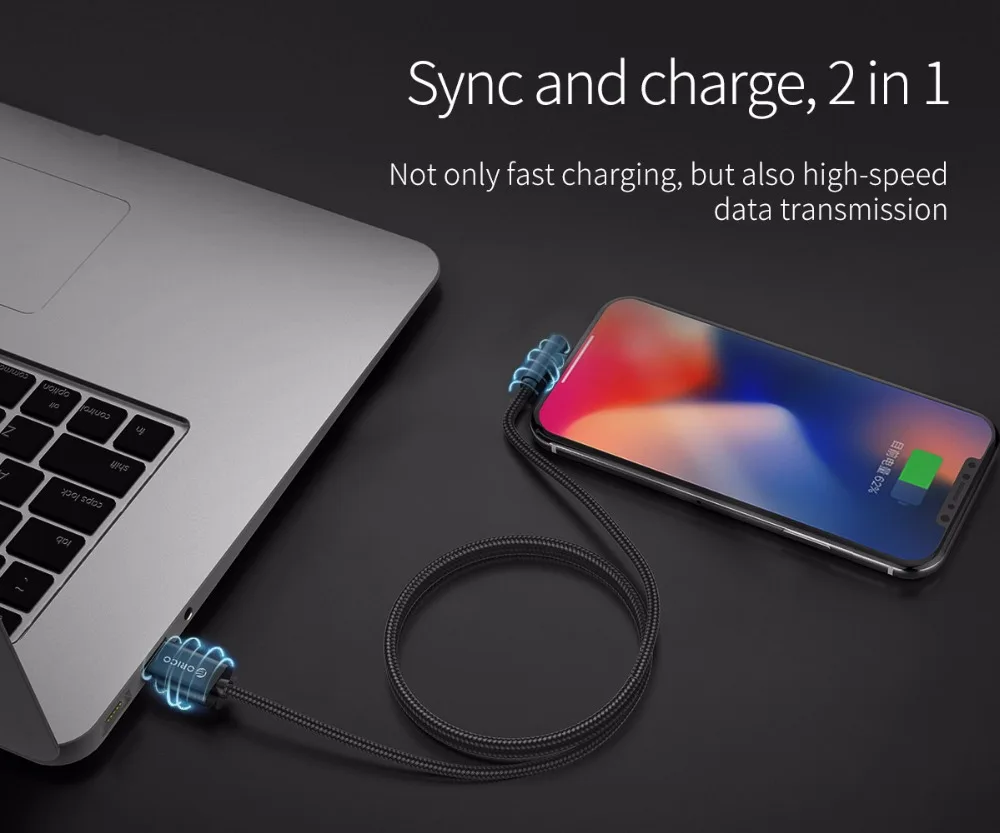 ORICO USB кабель для iPhone Apple X 8 7 6 5 6s plus Кабель быстрой зарядки мобильный телефон