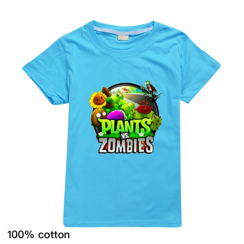 

2020 New Funny Plants Vs Zombies T Shirt Boys Baby Cartoon Classic Games Children Kids Clothes Birthday Tshirt Camisetas