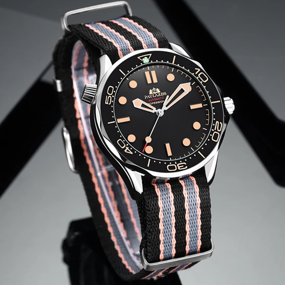 

Мужские водонепроницаемые часы с автоподзаводом, Классические водонепроницаемые часы из нержавеющей стали с нейлоновой сеткой, ограничен...