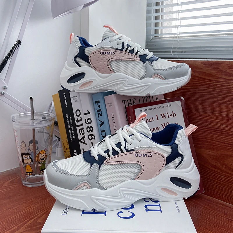 

2021 autumn new Korean style student leisure sports shoes women's fashion dad's shoes women's thick soled running shoes
