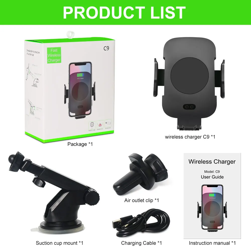 10 Вт автомобильное беспроводное зарядное устройство с инфракрасным датчиком для