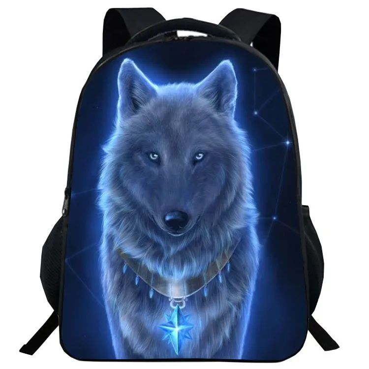 New 3D Animal Wolf Print Schoolbag Children Student School Backpack Youth Boys Girls | Багаж и сумки