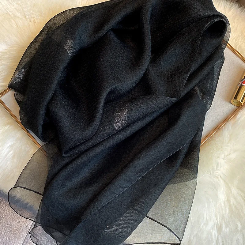 

Fashion Women Flower Printing Long Soft Wrap Scarf Shawl Scarves Ink painting Black