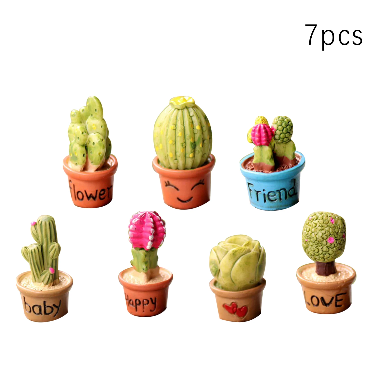

7 Pieces Miniature Fairy Garden Ornaments Kit Flower Pot Model Succulent Planter Cute Flowerpots Home Decoration Crafts