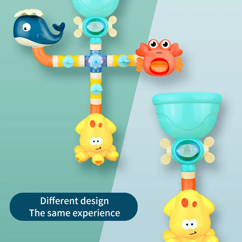 

Bathroom Baby Bath Toys Pipeline Water Spray Shower Game Cute Cartoon Infant Swim Chain Clockwork Toy Bathing Shower Kids Toy