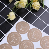 120pcslot vintage round thank you adhesive stickers seal labels stickers scrapbooking for package stationery sticker
