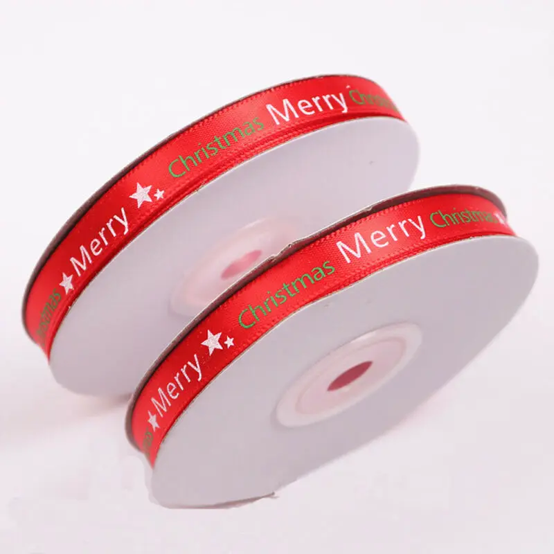 Красная рождественская лента для упаковки подарков на Рождество украшение