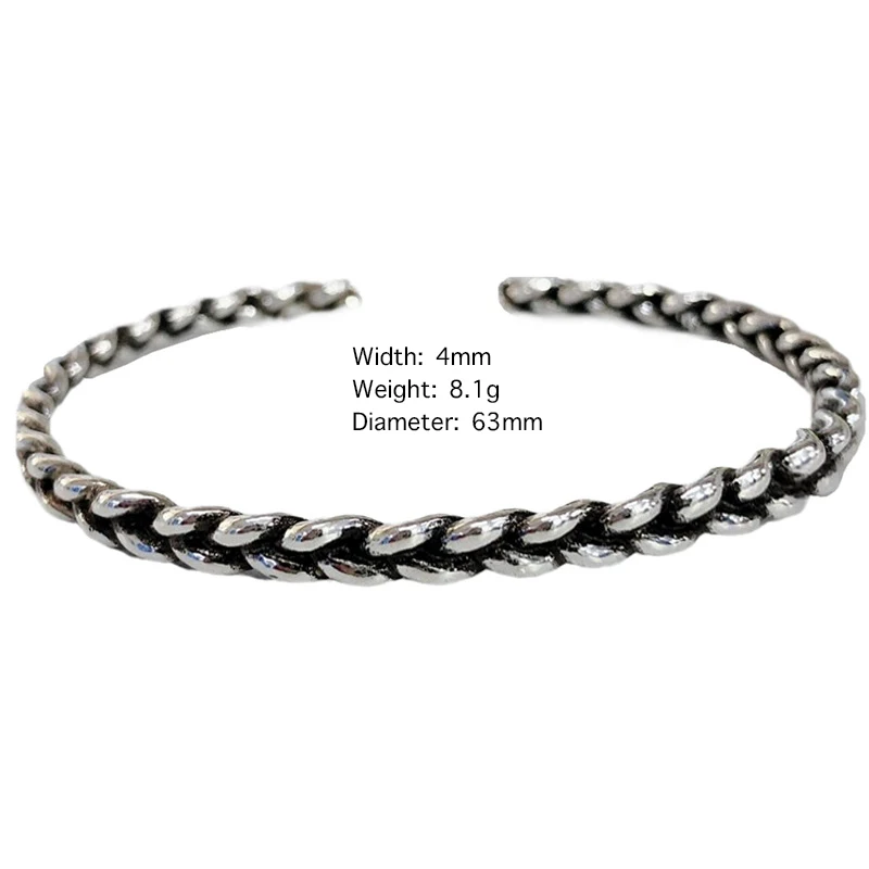 Женский плетеный браслет ручной работы из тонкого тайского серебра 925 пробы в