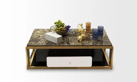 

Журнальный столик из нержавеющей стали, Современная Минималистичная прямоугольная мебель из натурального стекла для гостиной