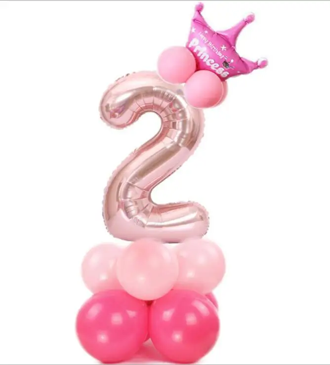 Rose gold pink 2 1 комплект 32 дюймов розовое золото номер воздушный шарик из фольги в форме цифры баллоны с гелием День рождения Свадьба Декор воздушные шары для праздника вечерние поставки - Цвет: Rose gold pink 2