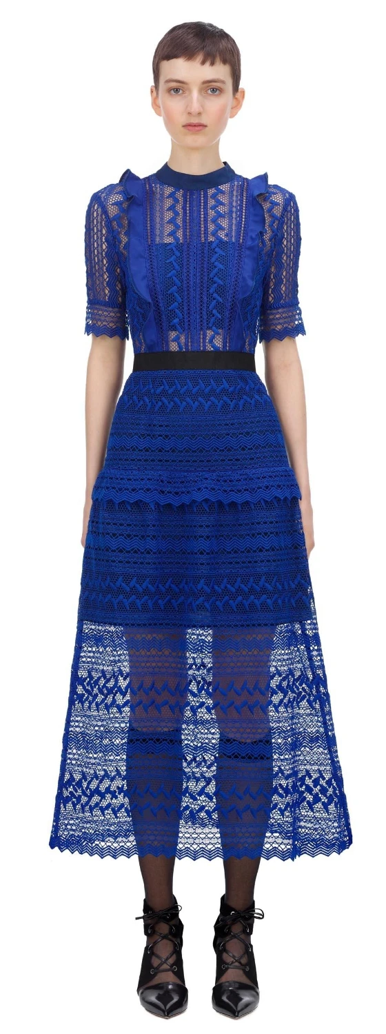 Женское модельное платье Автопортрет вечерние чные платья с цветочной вышивкой