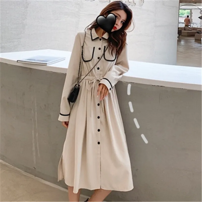 Винтажное французское платье-туника с завязками больших размеров женское модное