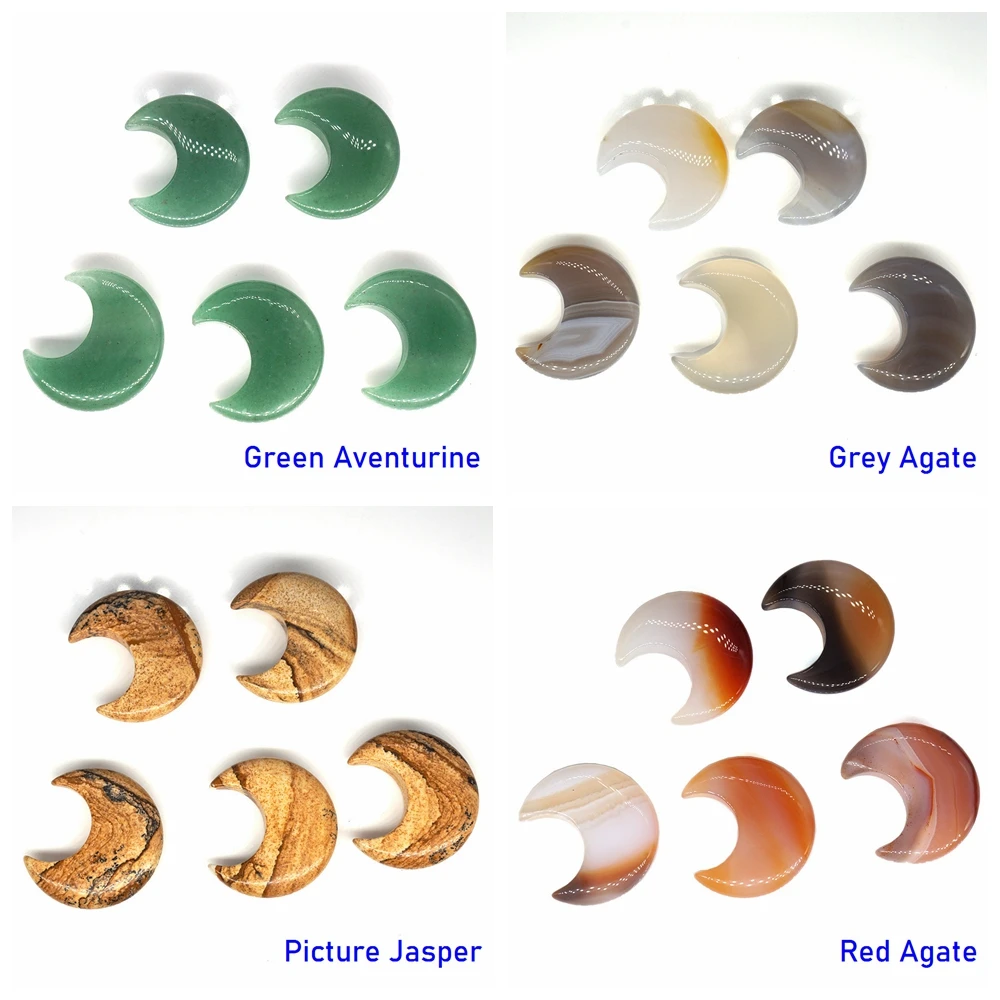 Статуя в форме Луны 30 мм натуральный хрустальный камень цветной талисман лечение