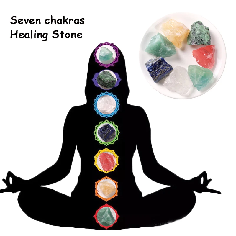 

Rough Stone 7pc Natural Irregular Chakela Stone Set 7 Colors Yoga Energy Art Stone For Home Decoration Girls Birthday Gift