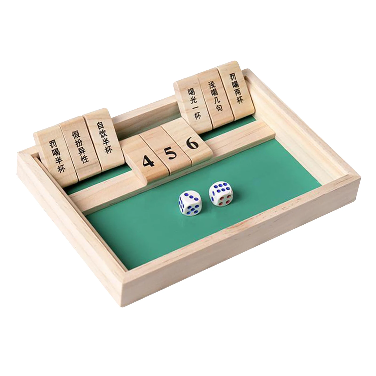 

Traditional Classic Wood Close Up Box of Family Party Bar Toys Fun