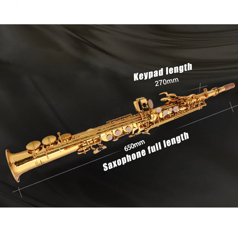 B flat Сопрано саксофон сплит сопрано лаковый золотые инструменты латунь событие