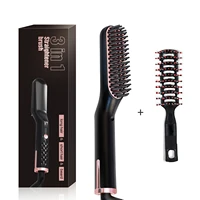 professional men beard straightener brush hairdressing comb multifunction man woman hair straightening brush beard electric comb