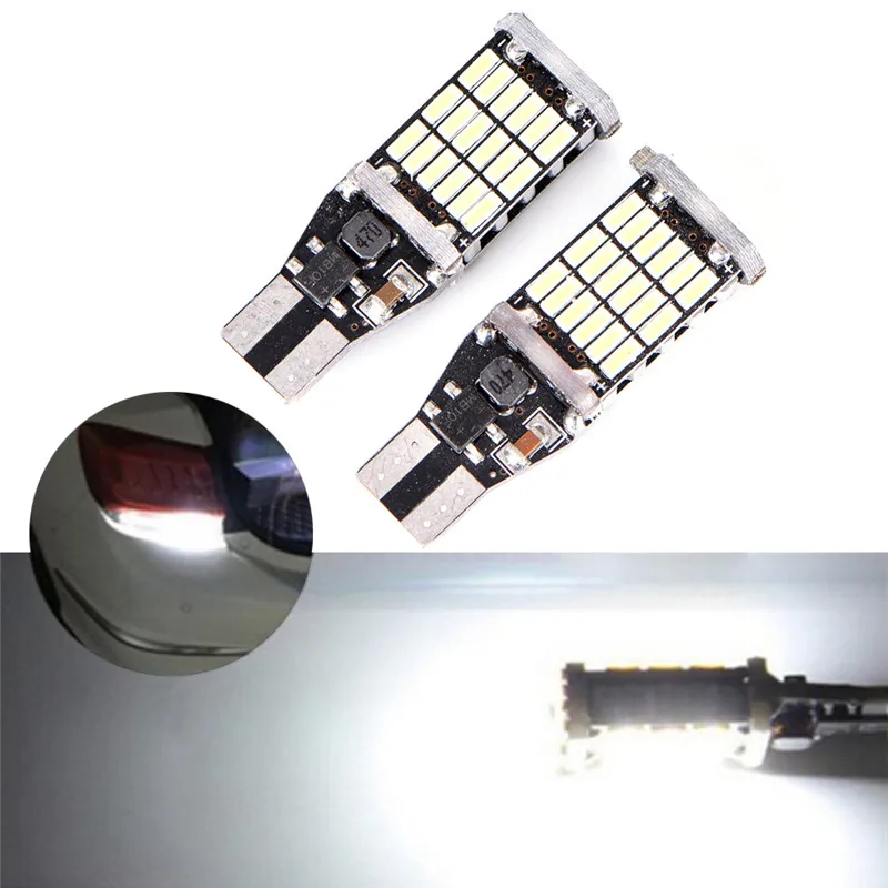 1 шт. автомобильные светодиодсветильник лампы T15 W16W 45 SMD 4014 без ошибок 6000 К белый (Д
