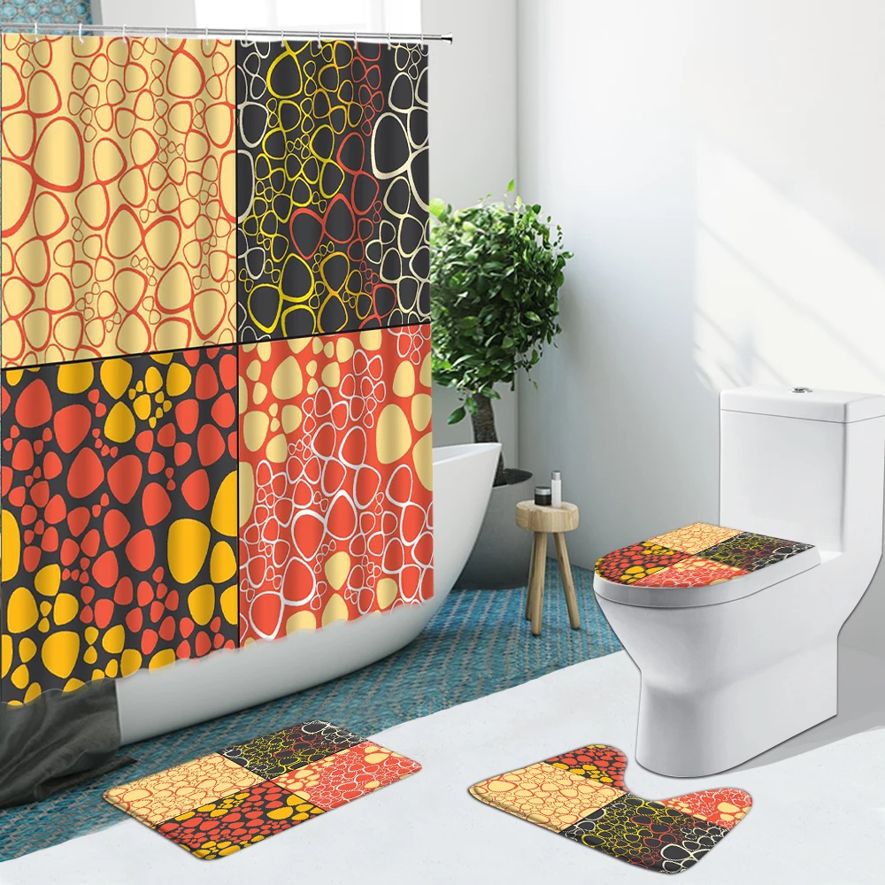 Креативная трехмерная занавеска для душа с красочным геометрическим узором