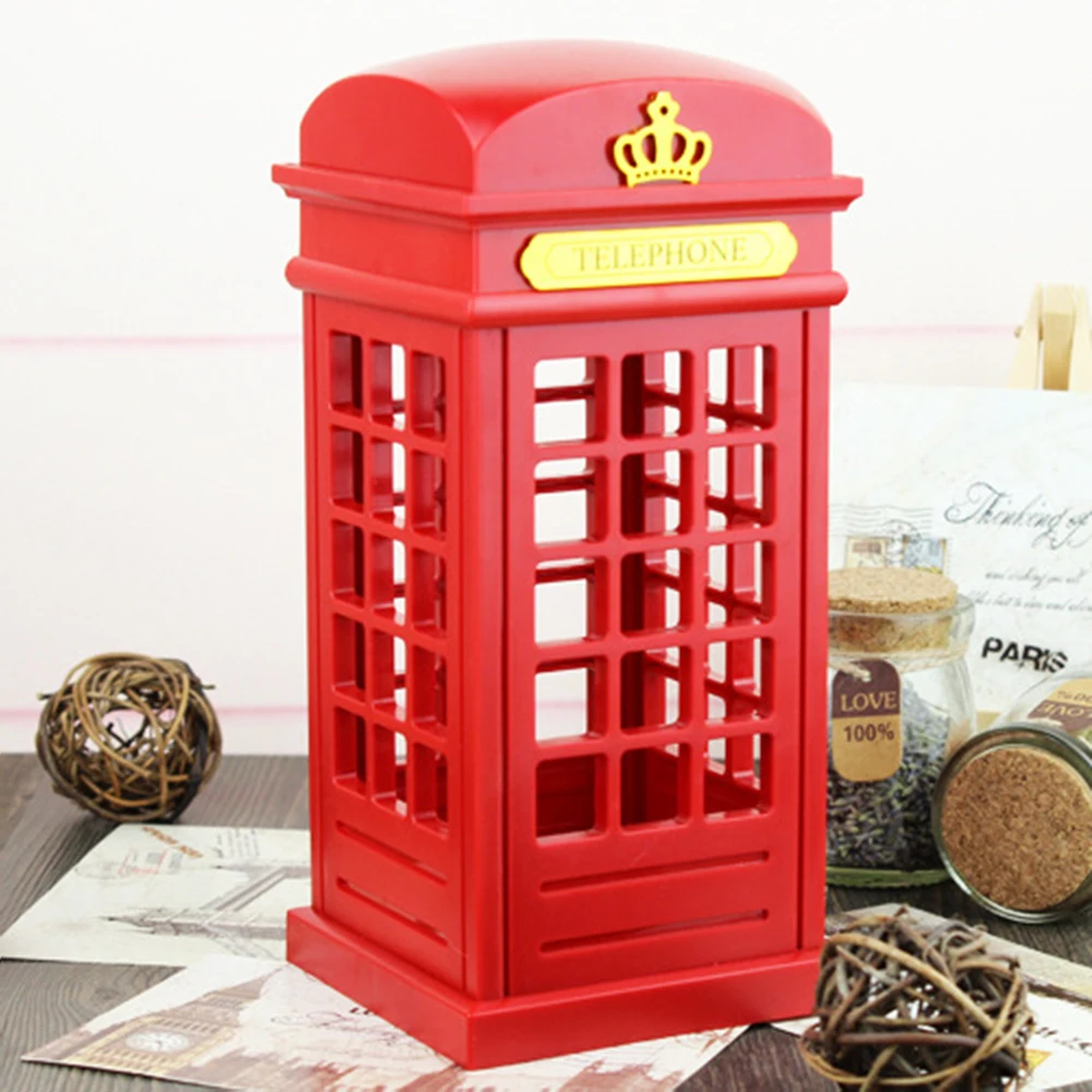 Ночник в стиле ретро с лондонской телефонной будкой регулируемая яркость