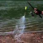 6 Размеры рыболовная сеть-ловушка со светящейся бусиной завлечение рыбы плетения рыболовная сеть Рыбалка снасти липкий для рыбной ловли для рыбы 2018 небольшом сетчатом шарикового поворотного подшипника