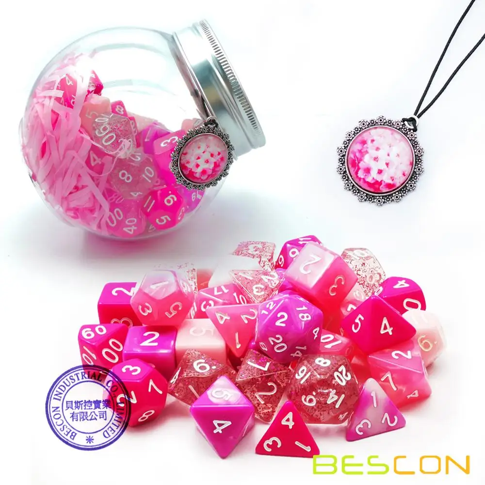 Bescon многогранные ролевые Игральные Кости полный 35 шт набор цветов, DND ролевые игры игральные кости 5X7 шт