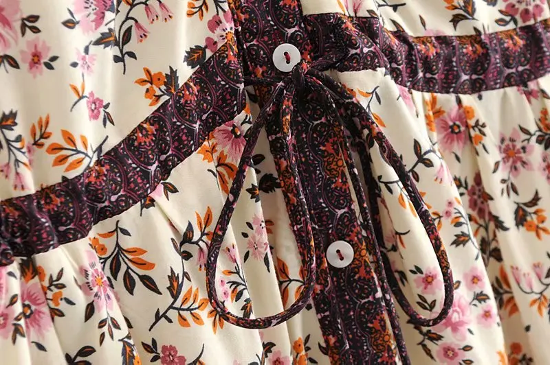 Женское пляжное платье в стиле бохо с цветочным принтом и рукавом летучая