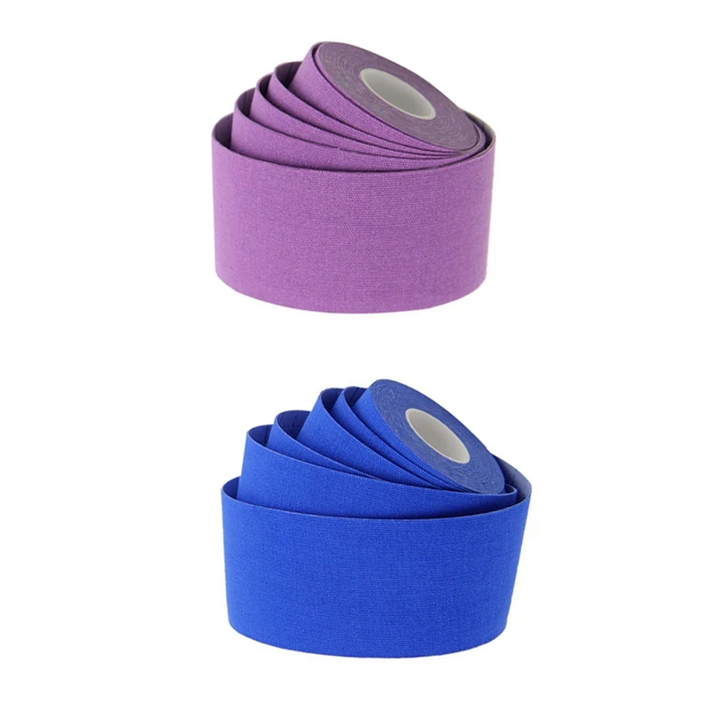 

2 Pcs Athletic Tape-Sports Injury Tape for Knee,Joint,Muscle Support-Adhesive Kinetic Tape Tape, Purple & Navy Blue