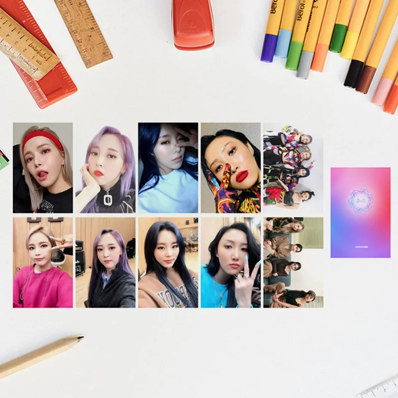 

10Pcs/Set Kpop MAMAMOO Album Reality In BLACK Self Made Paper Lomo Card Photo Card Poster Photocard Fans Gift Collection