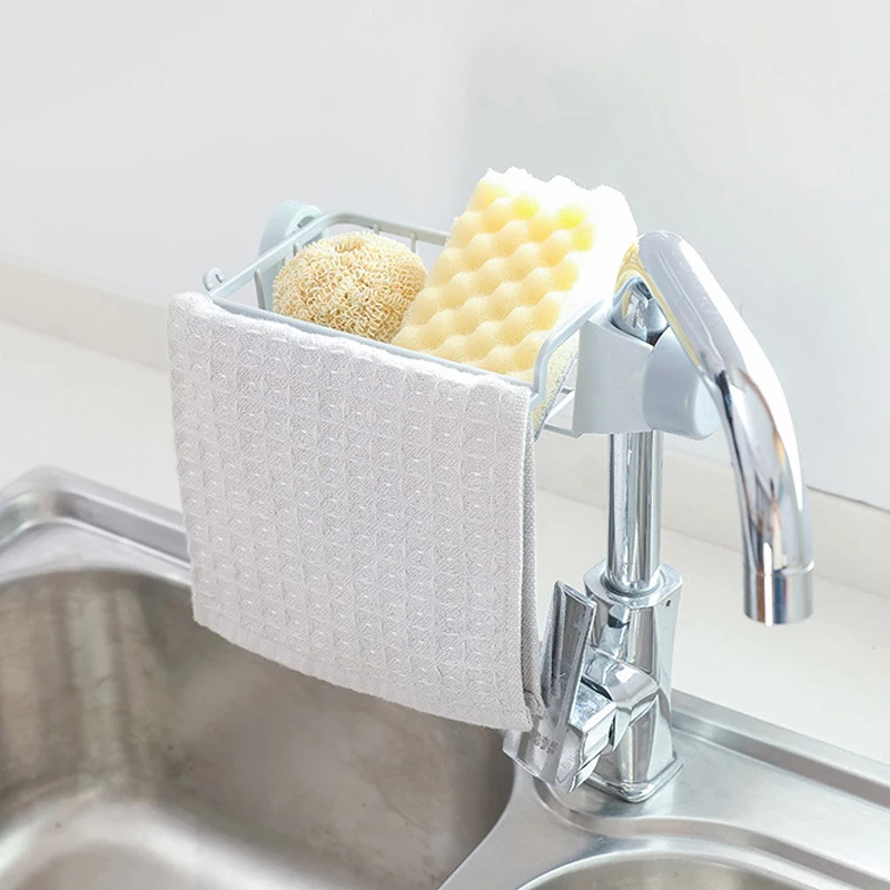 

Drain Rack Holder Storage Organizer Drying Shelf for Kitchen Sink Faucet Sponge Soap Cloth F2