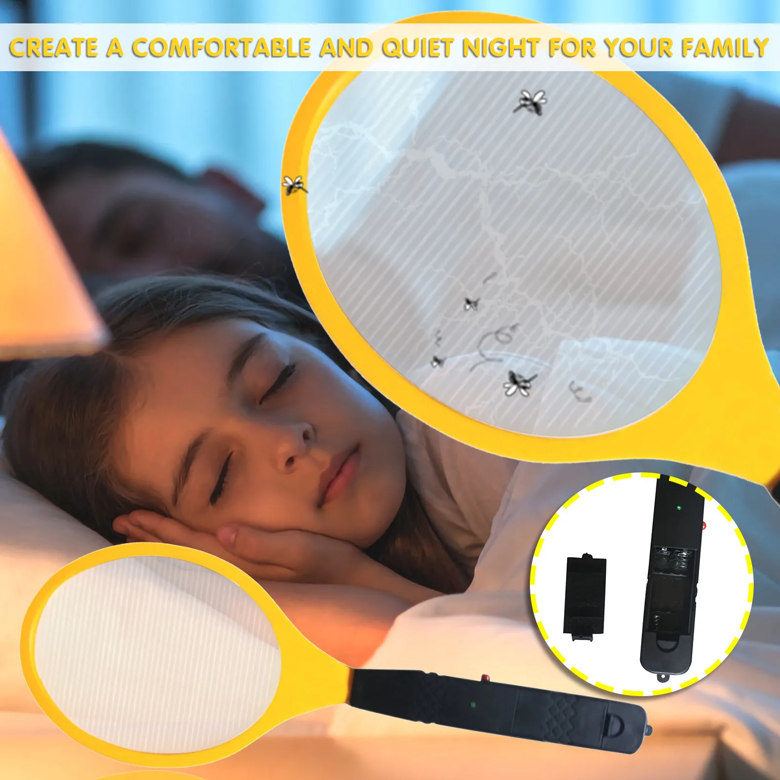 Electric Handheld Bug Zapper Insect Fly Swatter Racket Portable Mosquitos Killer Pest Control For Bedroom Outdoor |