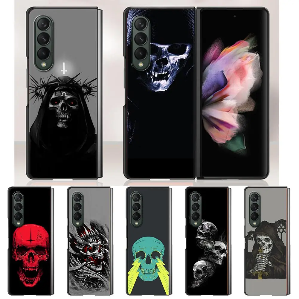 

Satanic Skull dark Case For Samsung Galaxy Z Fold3 5G Hard Slim Cover Ultra-thin anti-drop For Galaxy Z Fold 3 Phone Shell