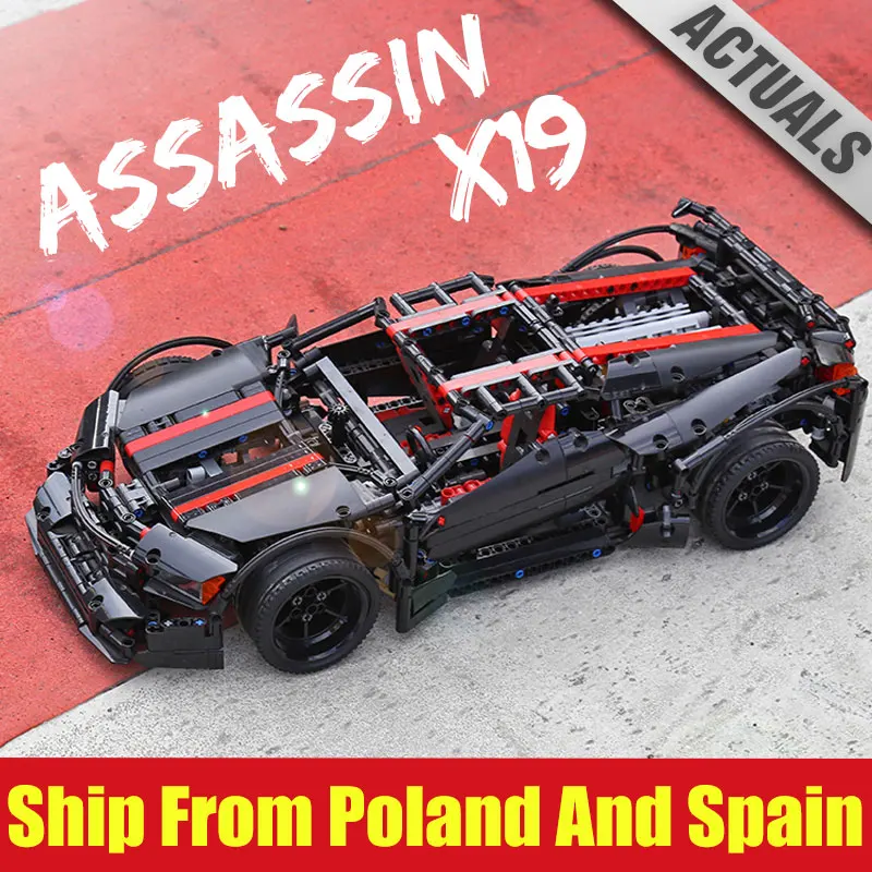 DHL 07003 Technic Car Toys The MOC Assassin X19 автомобильный набор строительные блоки кирпичи сборка автомобиля Модель Дети Рождественские подарки