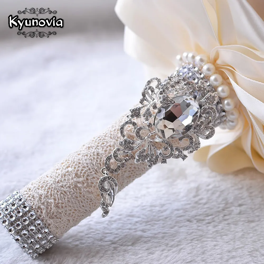 Kyunovia Лучшая цена белый букет из слоновой кости свадебный De Mariage s жемчужные цветы