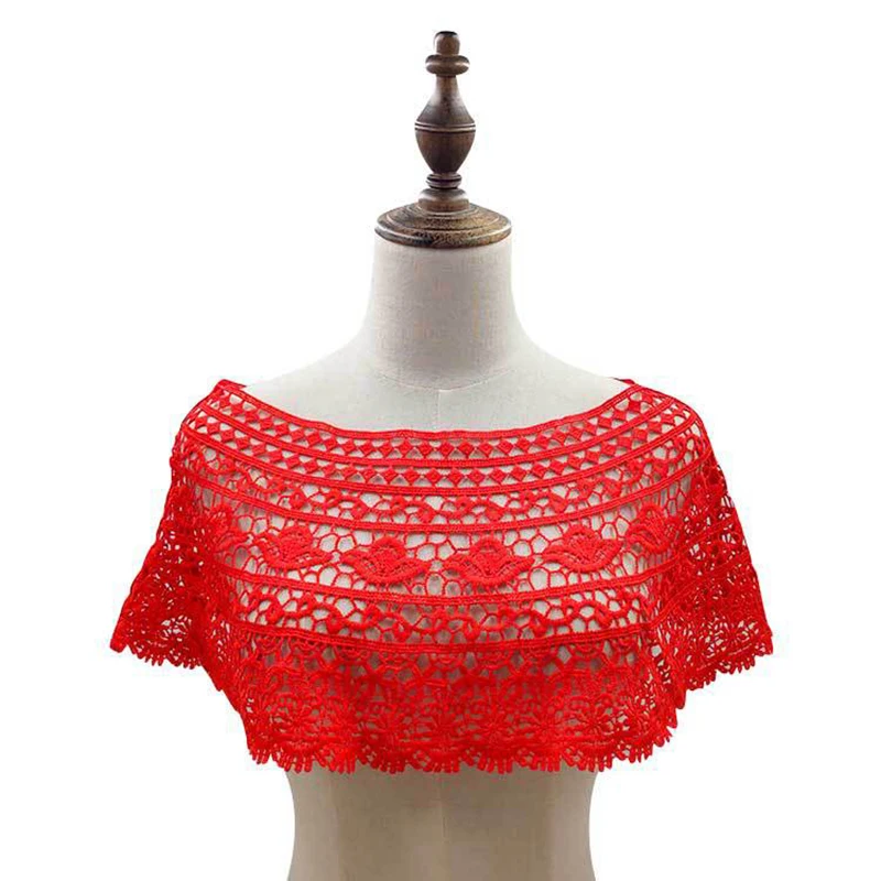 Вязанный кружевной воротник выдолбленная шея куртка без бретелек шаль жилет