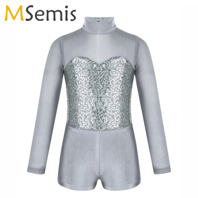 Балетное трико для девочек блестящее Тюлевое платье с блестками гимнастическое