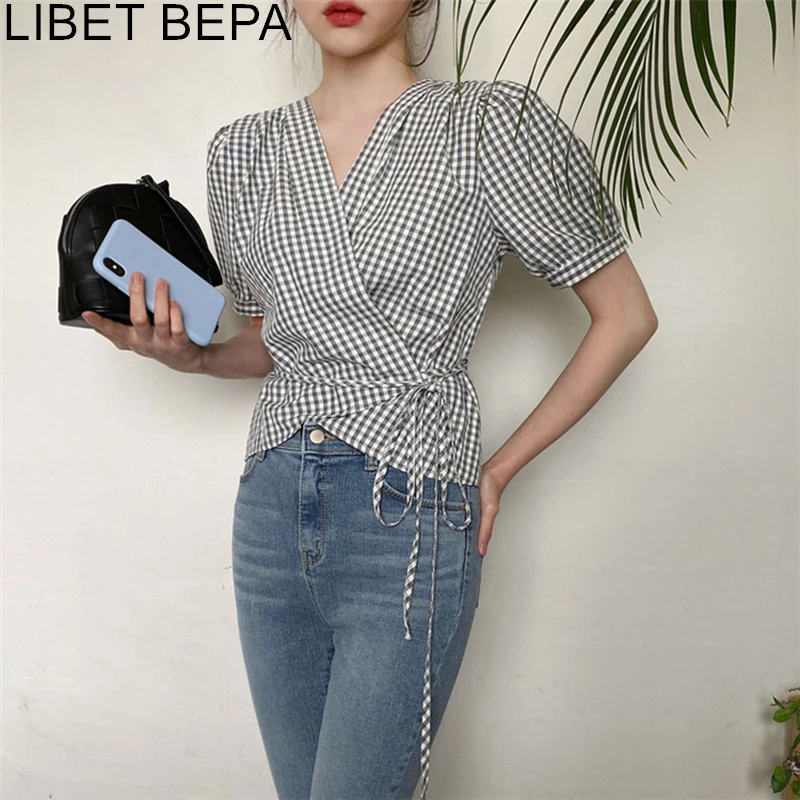 Новинка 2021 летние женские блузки винтажные повседневные Модные цельные рубашки