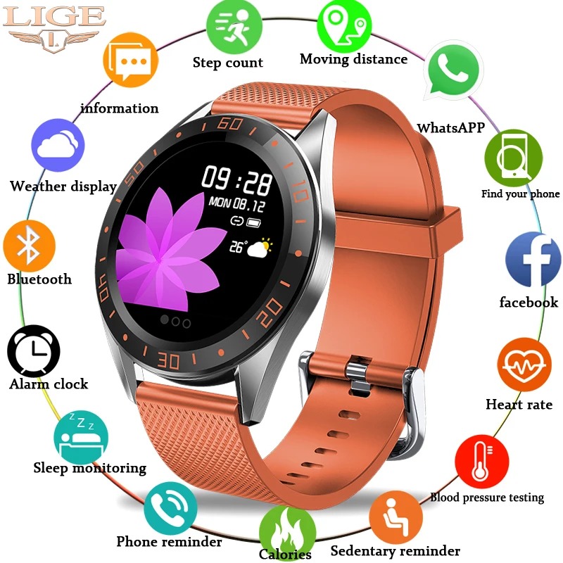 Смарт часы LIGE с пульсометром тонометром и шагомером|Смарт-часы| |