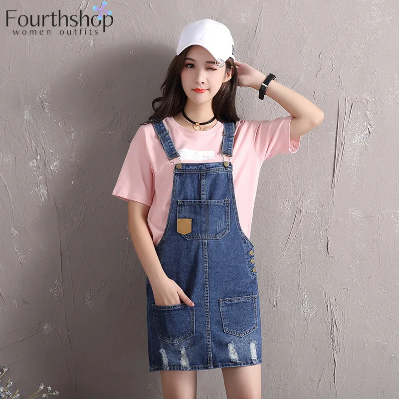 Женский джинсовый сарафан на подтяжках повседневный комбинезон без рукавов с