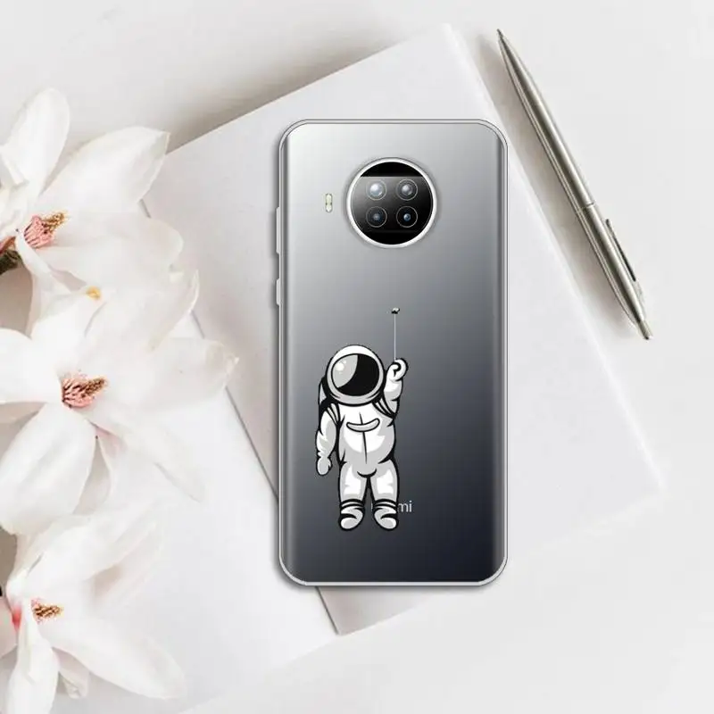 

Cute cartoon astronaut Phone Case Transparent for Xiaomi Redmi note 10 t 8 9 pro lite 11
