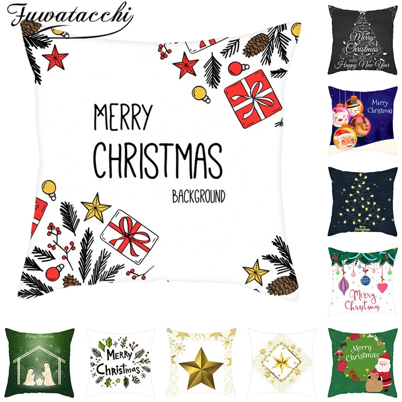 Fuwatacchi Рождественская наволочка для подушки рождественские носки декоративная