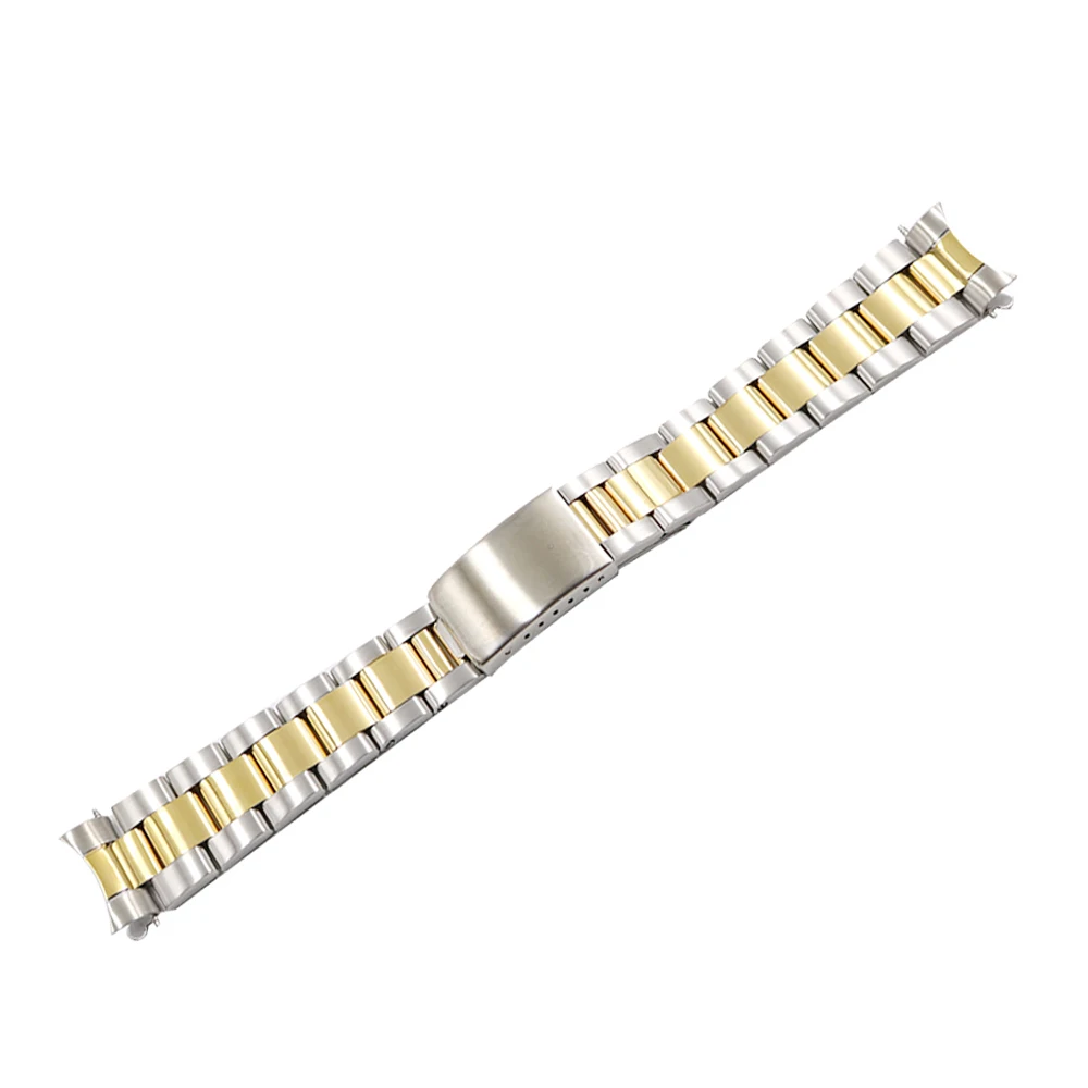 Rolamy 13 17 19 20mm Watch Band Strap Wholesale 316L Stainless Steel Tone Rose Gold Silver Watchband Oyster Bracelet For Dayjust