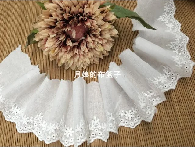 3 метра белая хлопчатобумажная кружевная ткань с отделкой для костюма | Дом и сад