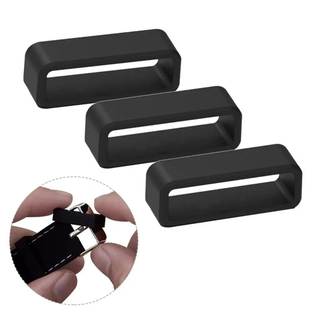 

Black Watchbands 12 14 16 18 20 22 24 26 28 30mm Strap Loop Ring Silicone Rubber Watch Bands Accessories Holder Locker Wholesale