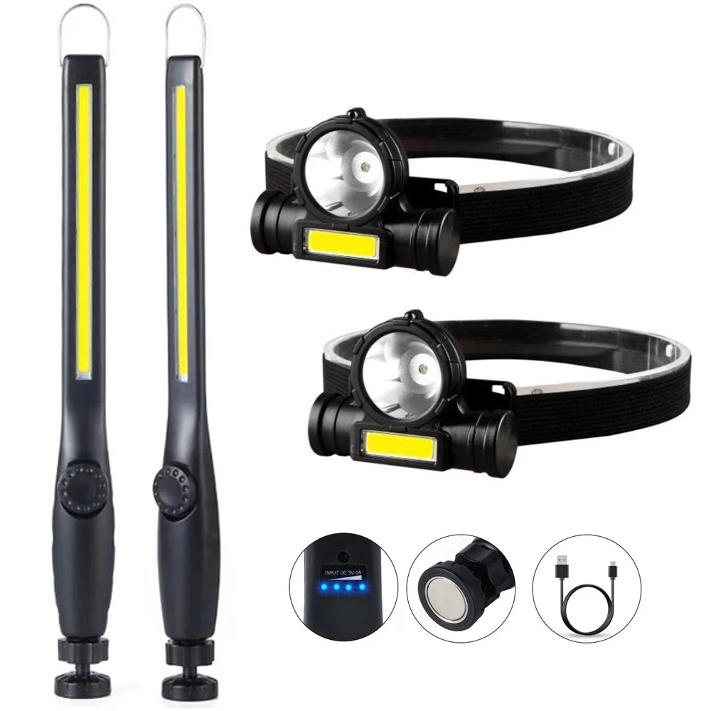 

Professional 600LM COB LED Emergency Flashlight Torch Rechargeable Work Light 360Â° Inspection Light Portable Camping Lantern