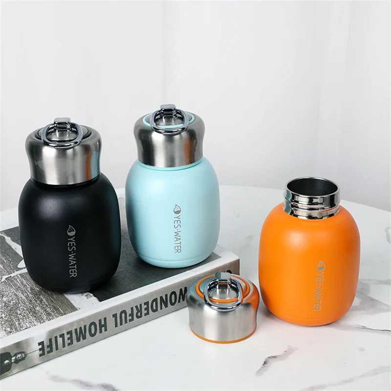

304 Stainless Steel Mini Vacuum Flask 200ml Lovely Stainless Steel Thermos Portable Travel Water Bottle Insulated Thermal Bottle